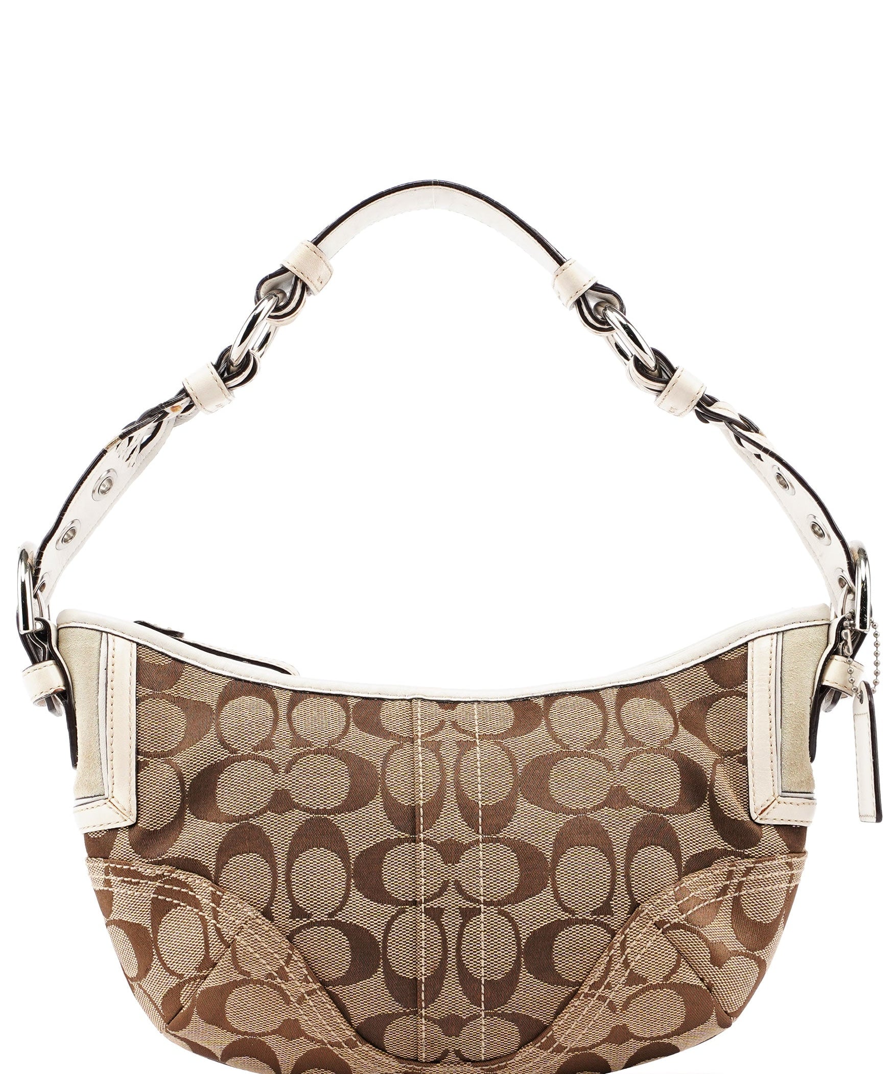 Coach 6267 Beige White Signature C Hobo Shoulder Bag