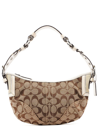 Coach 6267 Beige White Signature C Hobo Shoulder Bag