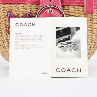 Coach 6270 Beige Pink Raffia Soho Bucket Bag