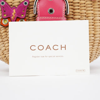 Coach 6270 Beige Pink Raffia Soho Bucket Bag