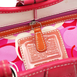 Coach 6270 Beige Pink Raffia Soho Bucket Bag