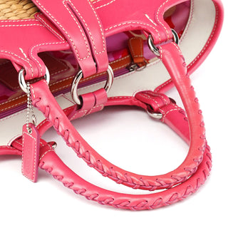 Coach 6270 Beige Pink Raffia Soho Bucket Bag