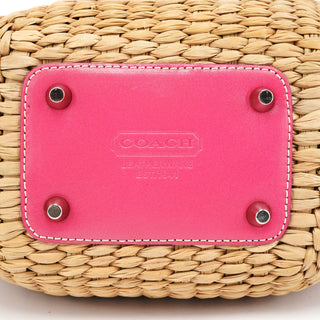 Coach 6270 Beige Pink Raffia Soho Bucket Bag