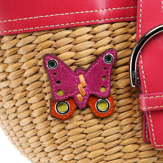 Coach 6270 Beige Pink Raffia Soho Bucket Bag