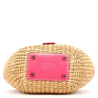 Coach 6270 Beige Pink Raffia Soho Bucket Bag