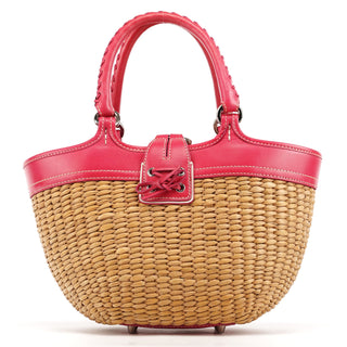 Coach 6270 Beige Pink Raffia Soho Bucket Bag