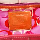 Coach 6271 Pink Beige Woven Straw Soho Tote Bag