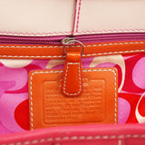 Coach 6271 Pink Beige Woven Straw Soho Tote Bag