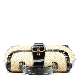 Coach 6274 Beige Black Woven Soho Top Handle Bag