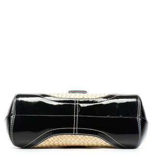 Coach 6274 Beige Black Woven Soho Top Handle Bag