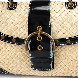 Coach 6274 Beige Black Woven Soho Top Handle Bag