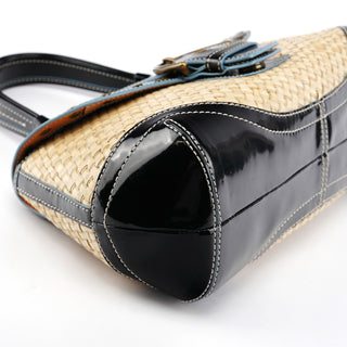 Coach 6274 Beige Black Woven Soho Top Handle Bag