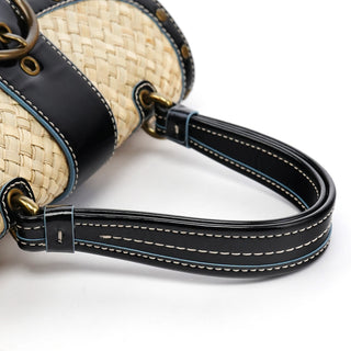 Coach 6274 Beige Black Woven Soho Top Handle Bag