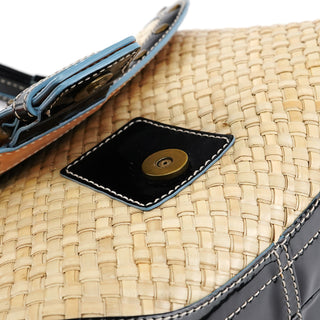 Coach 6274 Beige Black Woven Soho Top Handle Bag