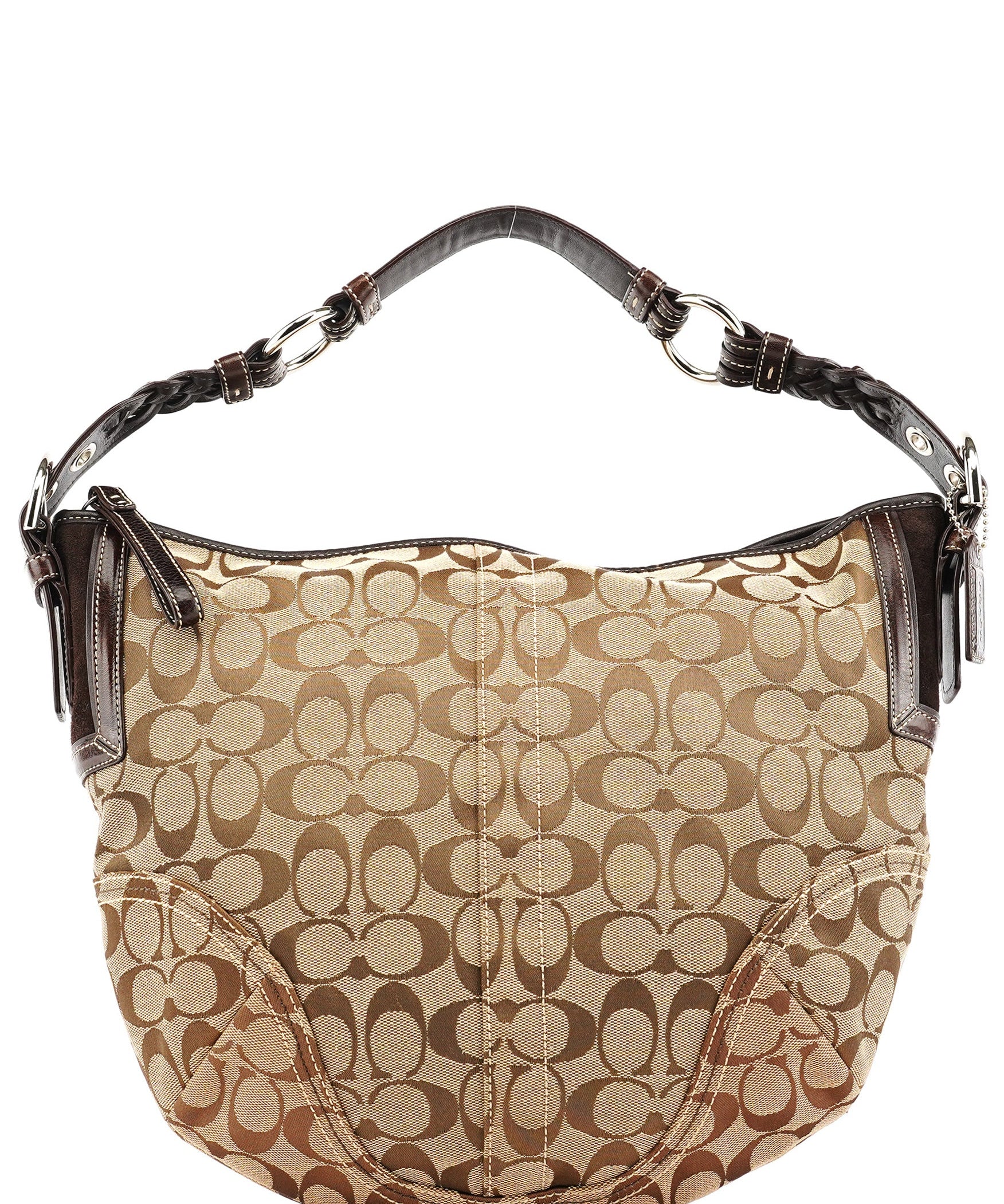 Coach 6279 Beige Brown Signature Soho Shoulder Bag