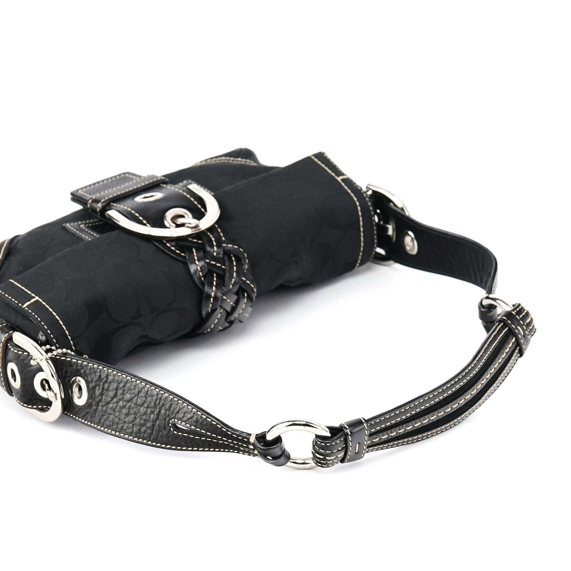 Coach 6280 Soho Schultertasche aus schwarzem Signature Canvas