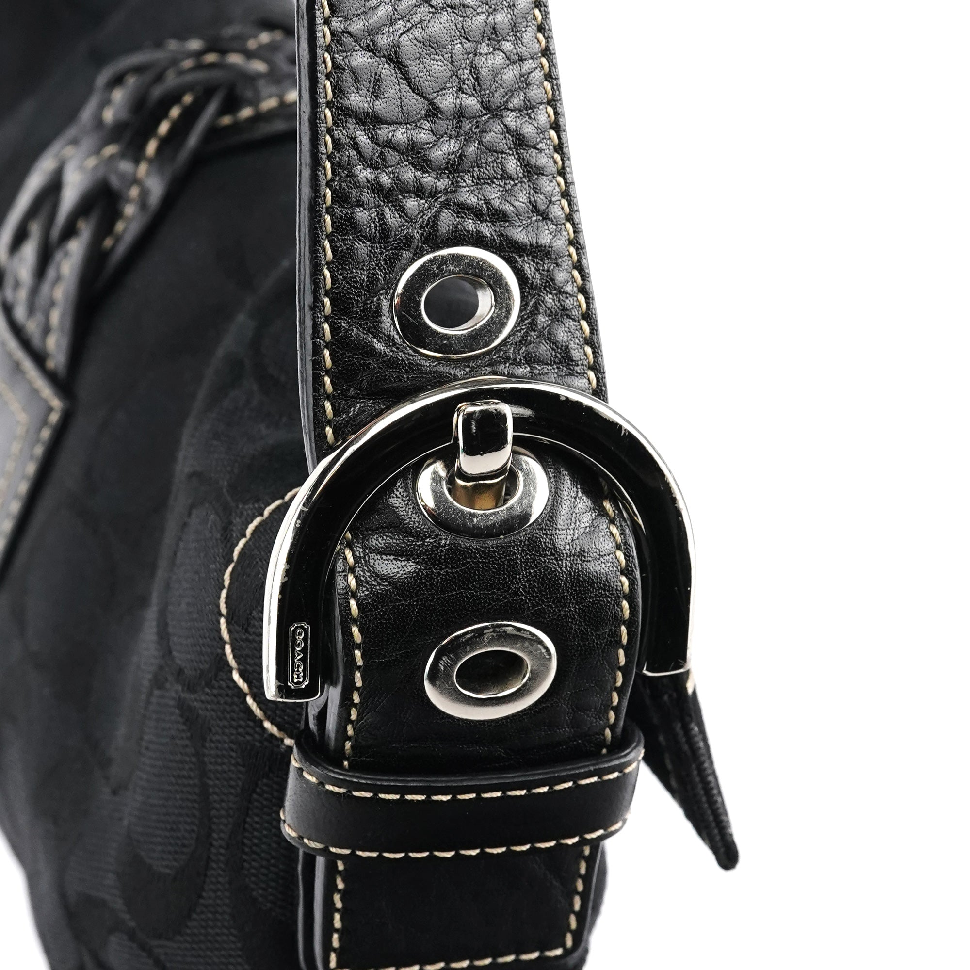 Coach 6280 Soho Schultertasche aus schwarzem Signature Canvas