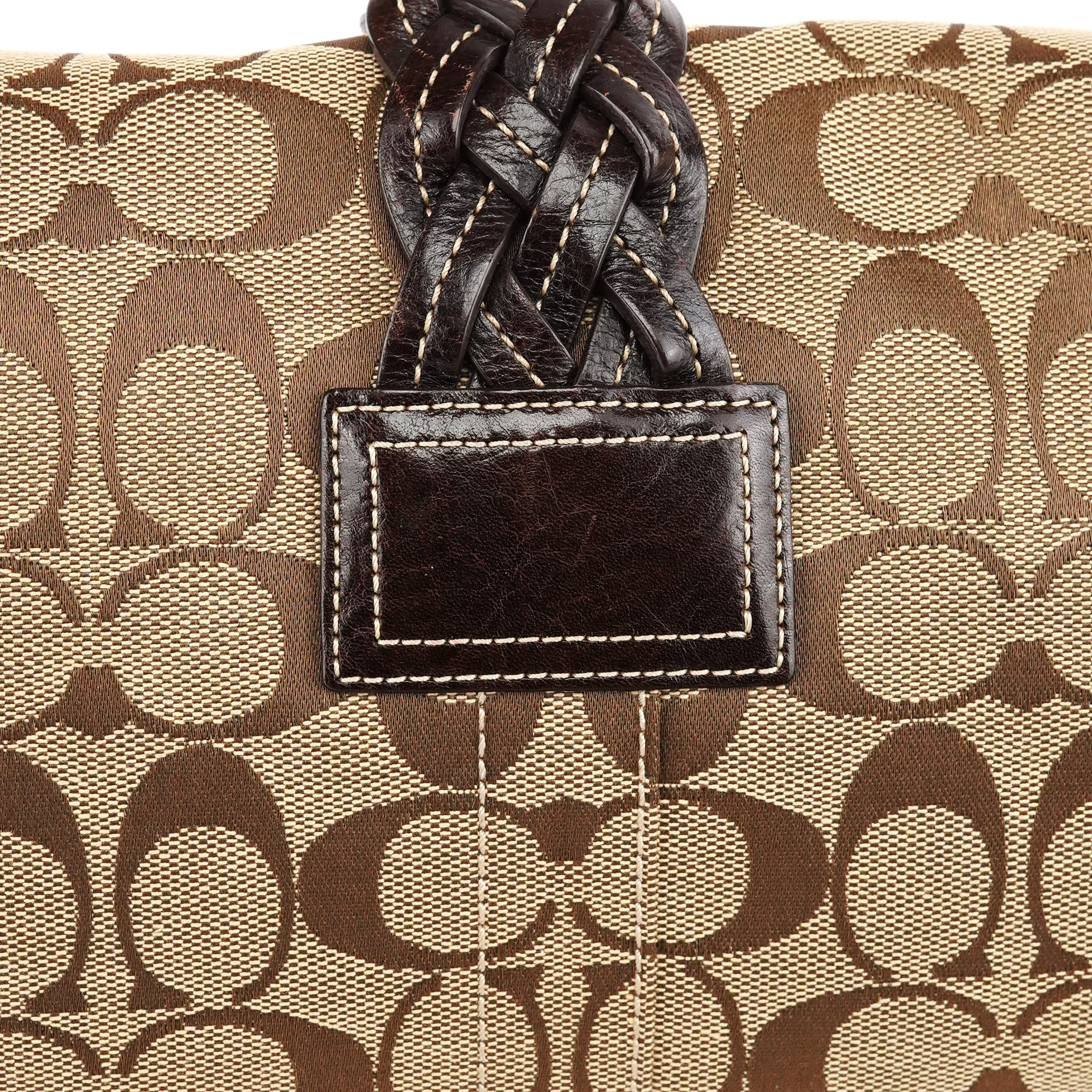 Coach 6314 Soho Schultertasche aus Signature Canvas in Beige und Braun