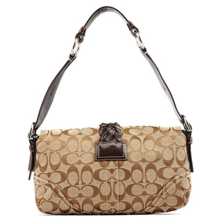 Coach 6314 Beige Brown Signature Soho Shoulder Bag