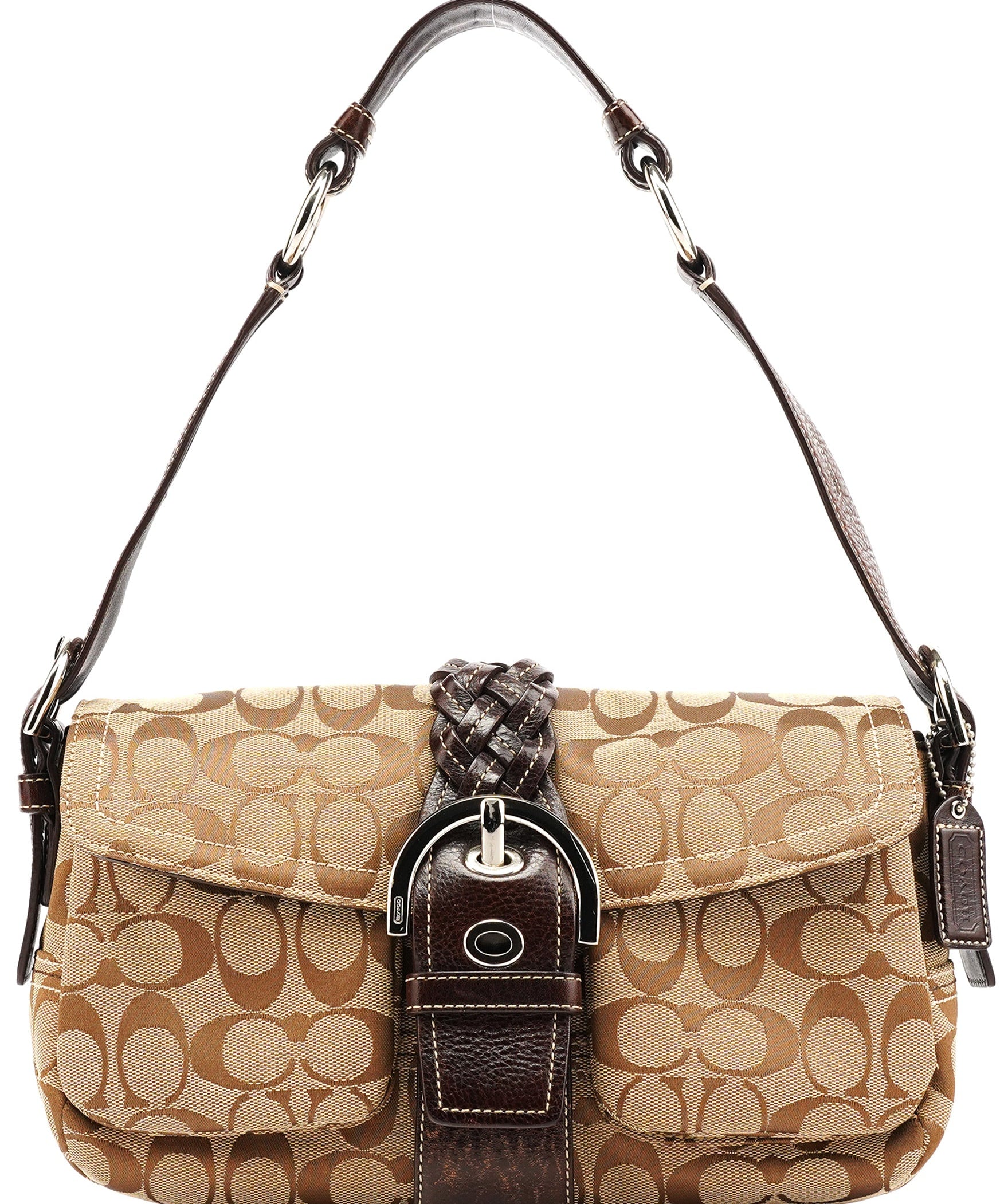 Coach 6314 Beige Brown Signature Soho Shoulder Bag