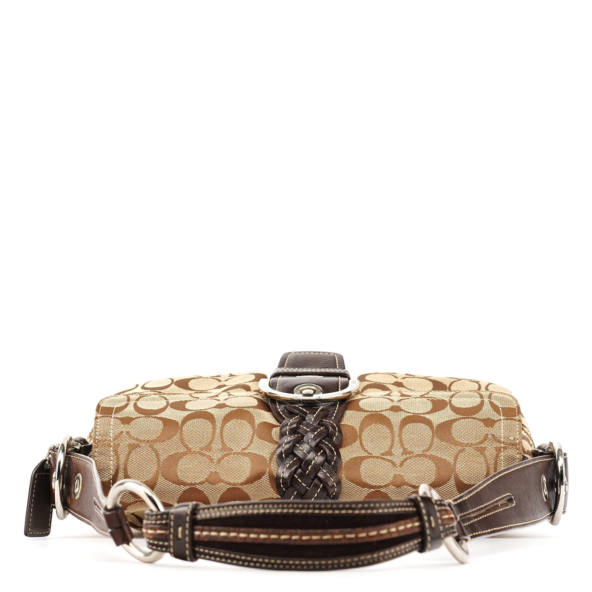 Coach 6314 Soho Schultertasche aus Signature Canvas in Beige und Braun