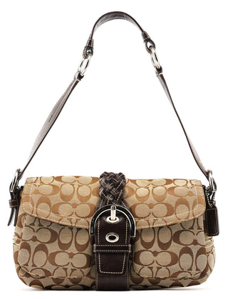 Coach 6314 Beige Brown Signature Soho Shoulder Bag