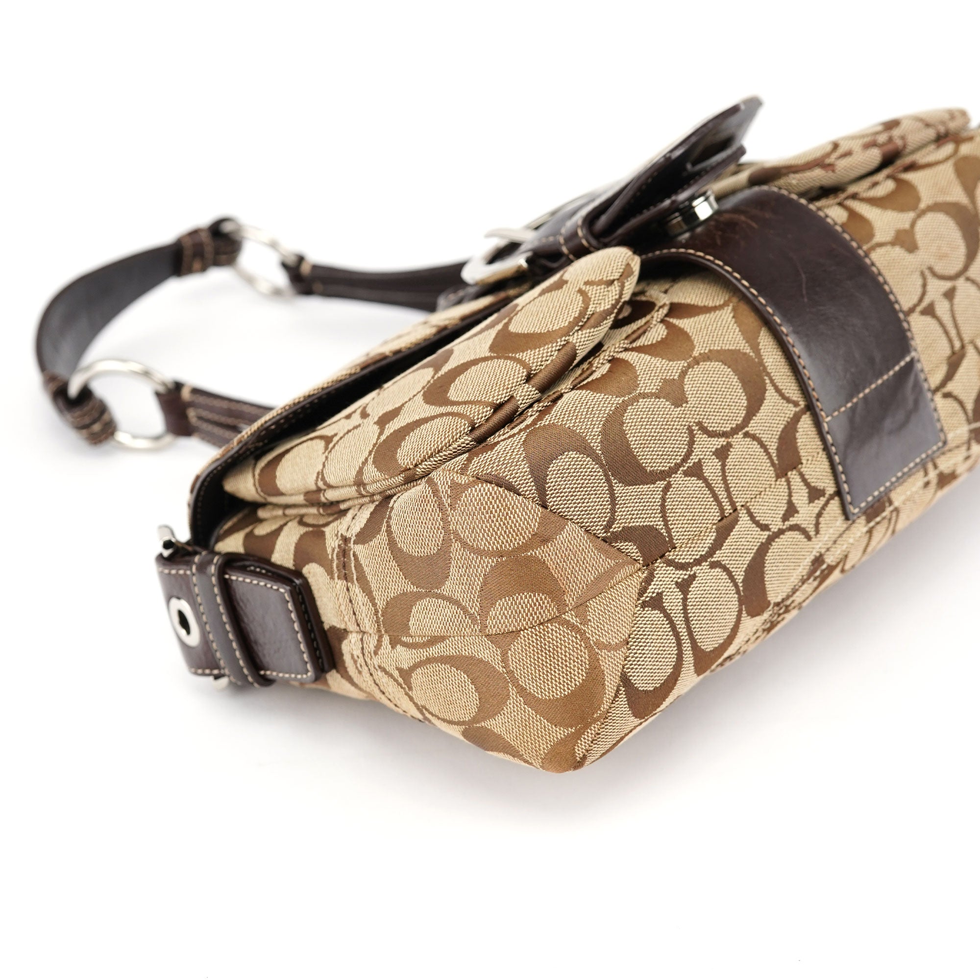 Coach 6314 Sac porté épaule Soho en toile Signature beige et marron