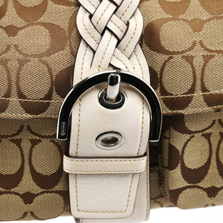 Coach 6314 Beige White Signature Soho Shoulder Bag