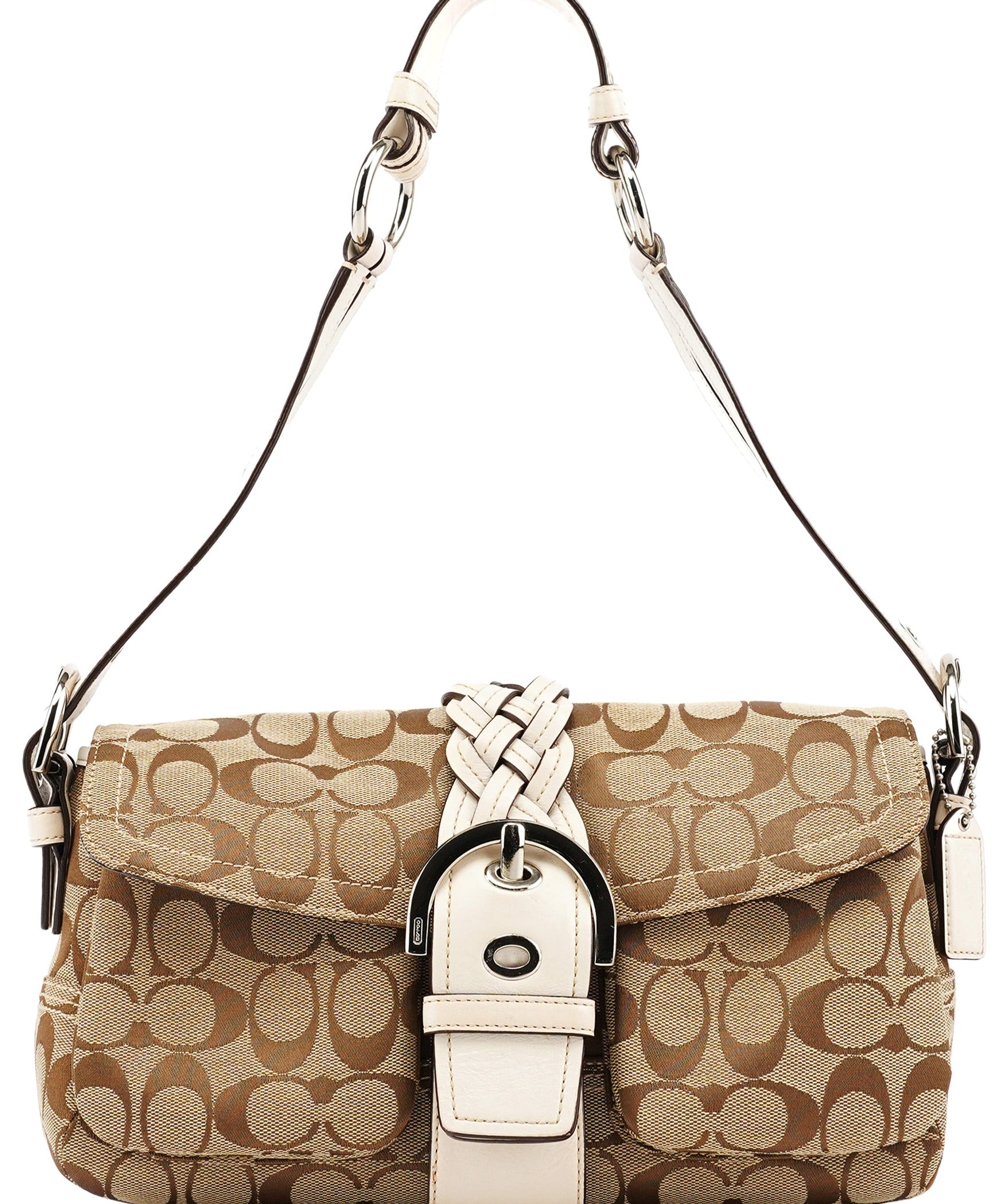 Coach 6314 Beige White Signature Soho Shoulder Bag