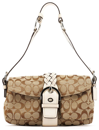 Coach 6314 Beige White Signature Soho Shoulder Bag