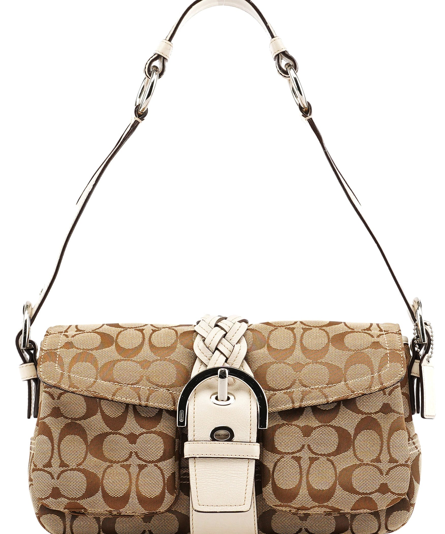 Coach 6314 Beige White Signature Soho Shoulder Bag