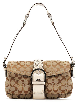 Coach 6314 Beige White Signature Soho Shoulder Bag