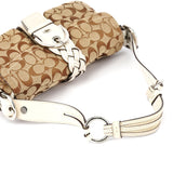 Coach 6314 Sac porté épaule Soho en toile Signature beige et blanche