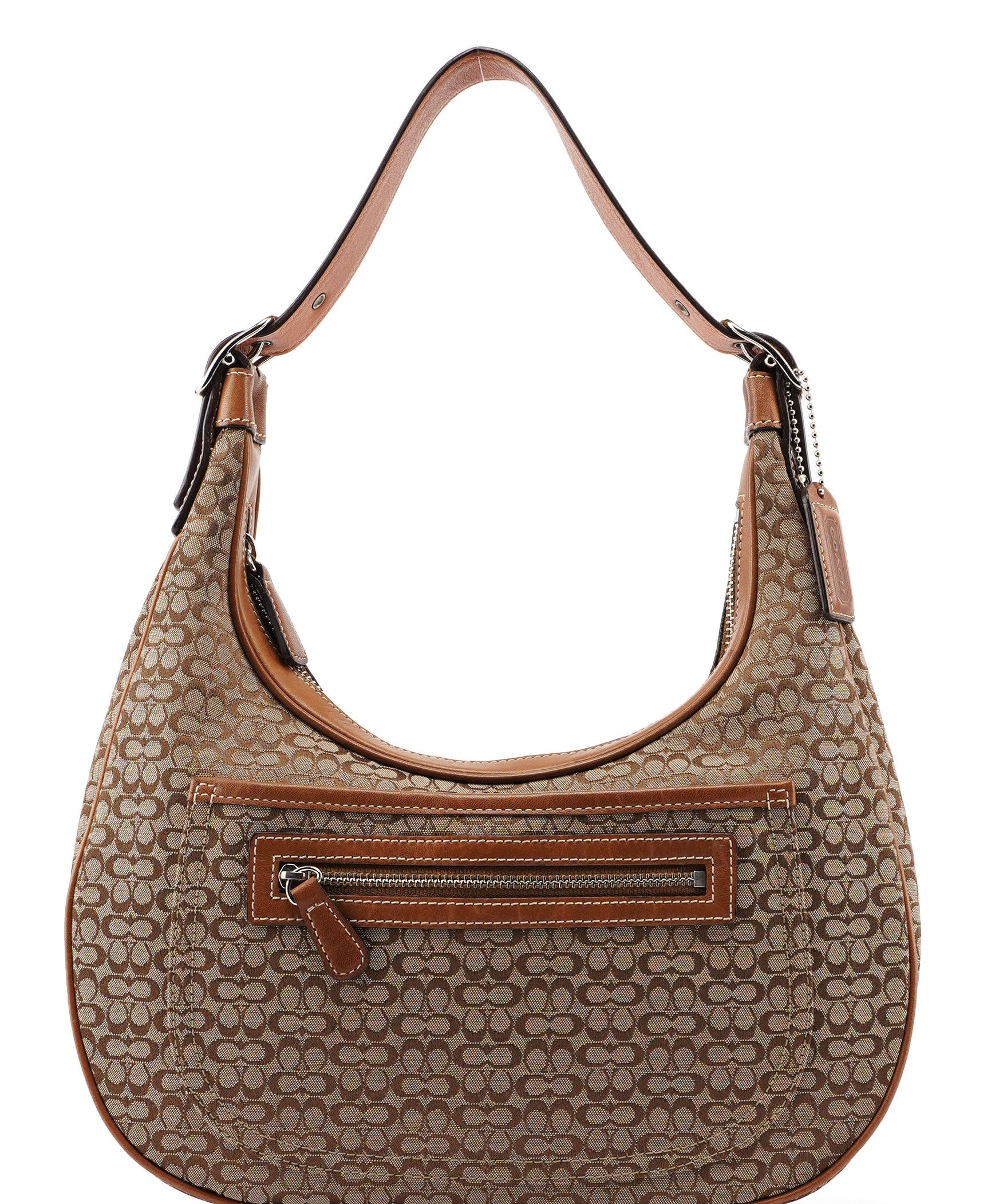 Coach 6343 Beige Signature C Crescent Shoulder Bag