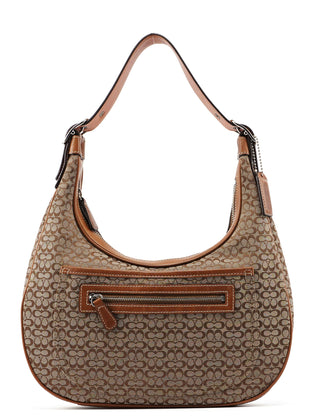 Coach 6343 Beige Signature C Crescent Shoulder Bag