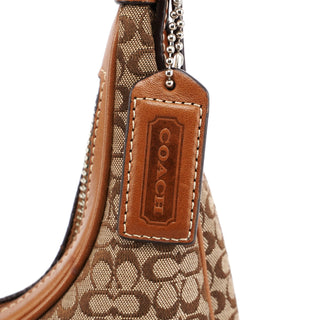 Coach 6343 Beige Signature C Crescent Shoulder Bag