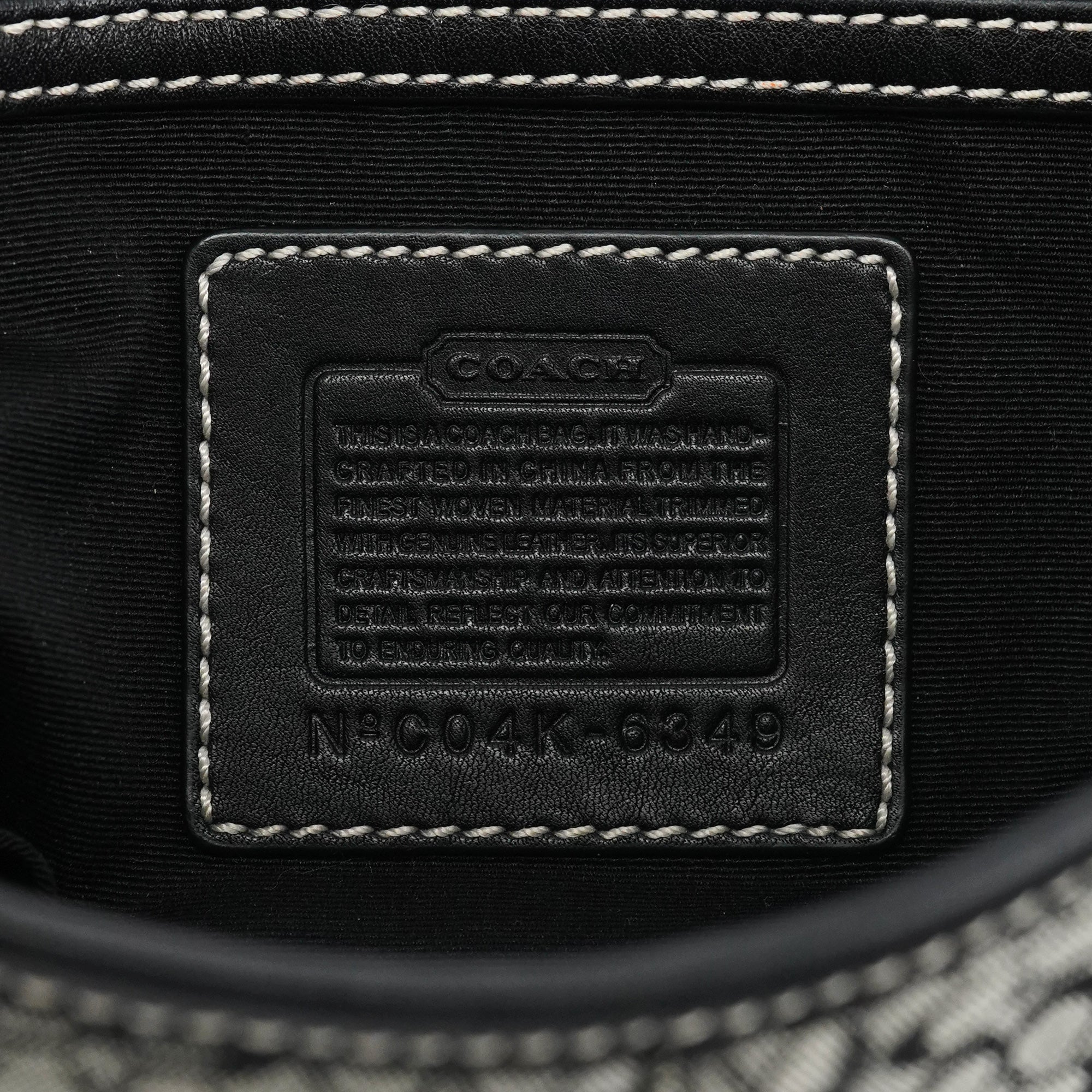 Coach 6349 Sac à poignée Soho en toile Signature noire et grise