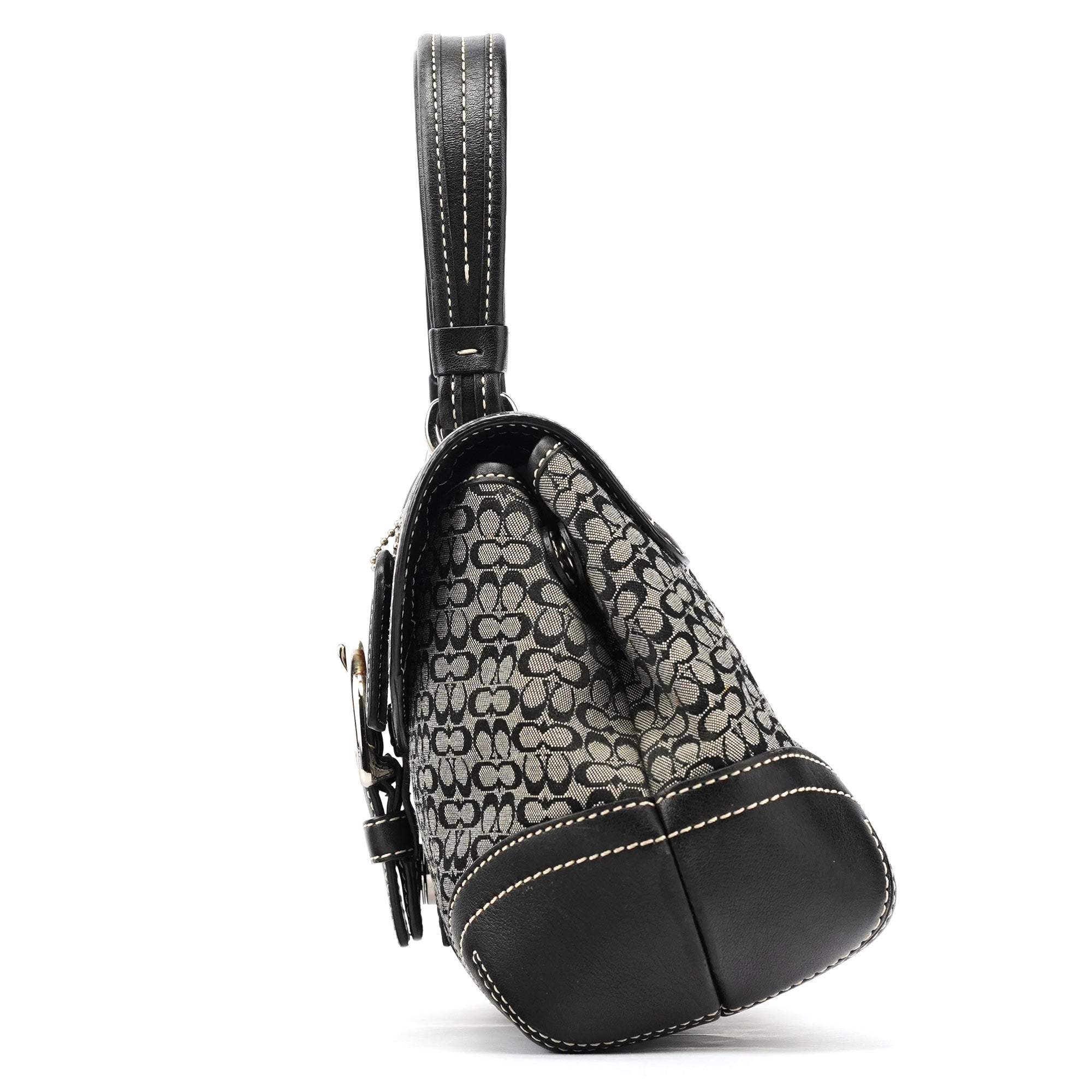 Coach 6349 Sac à poignée Soho en toile Signature noire et grise