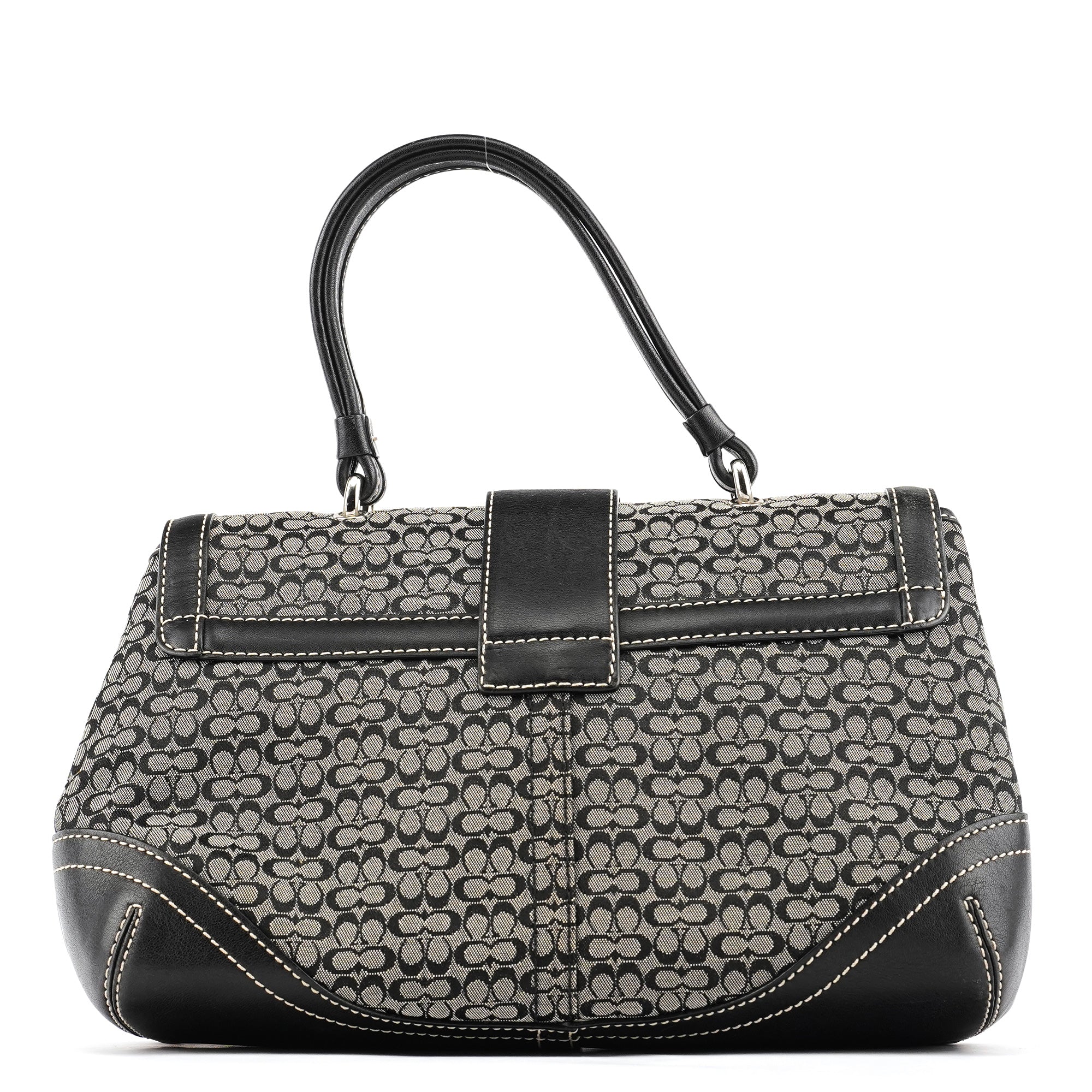 Coach 6349 Sac à poignée Soho en toile Signature noire et grise