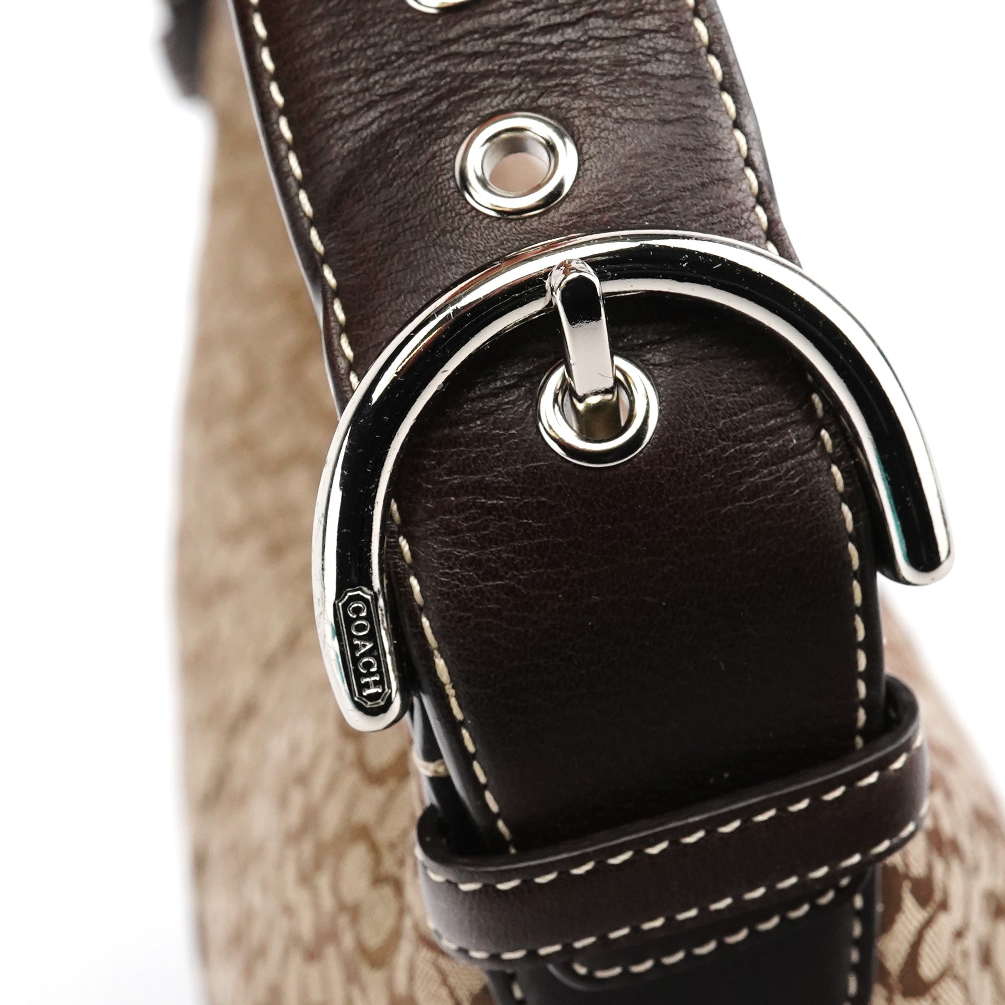 Coach 6351 Sac porté épaule Soho en toile Signature beige et marron
