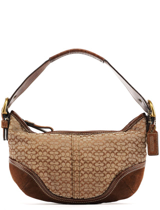 Coach 6351 Beige Brown Suede Soho Shoulder Bag