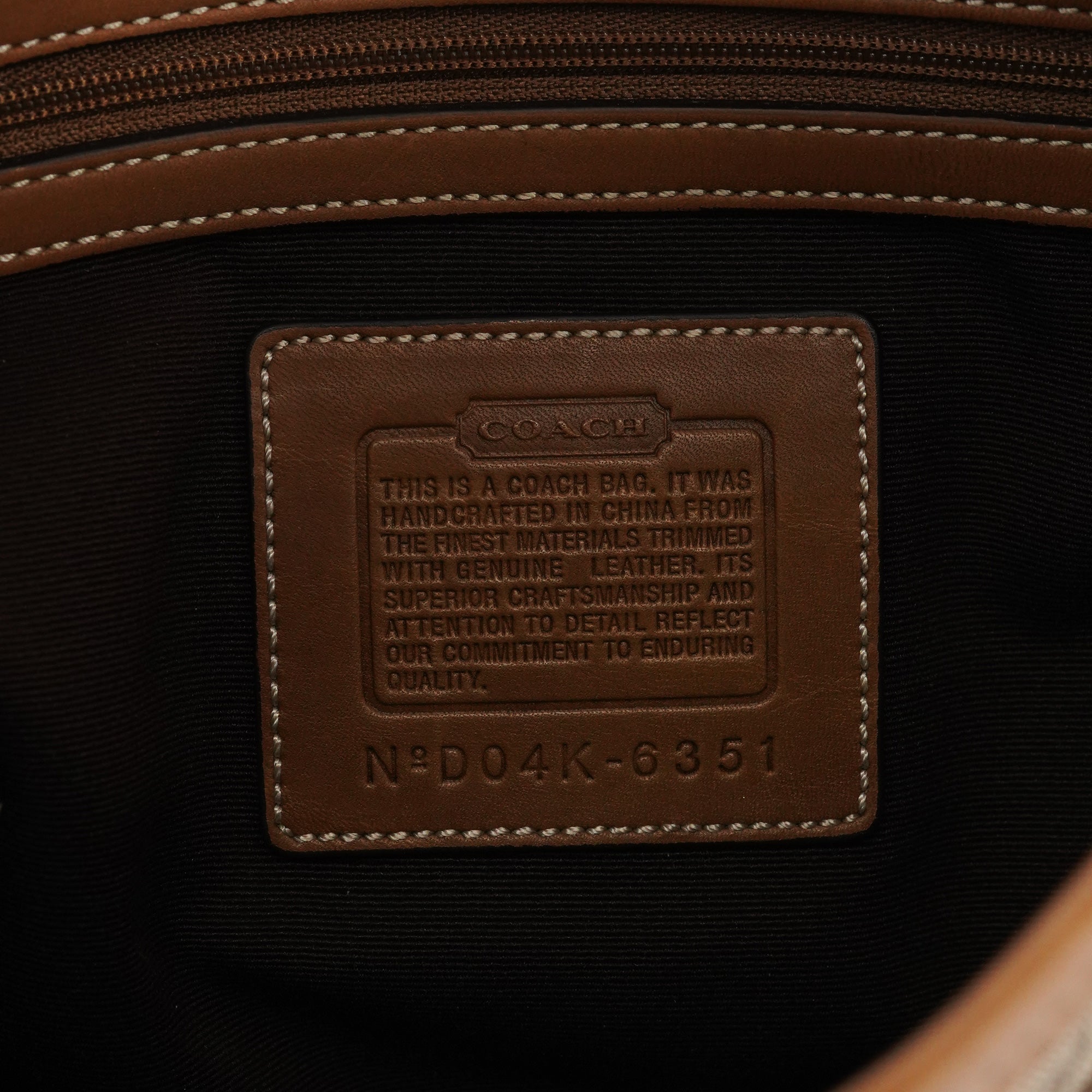 Coach 6351 Borsa a spalla Soho in pelle beige e marrone chiaro