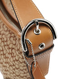 Coach 6351 Borsa a spalla Soho in pelle beige e marrone chiaro