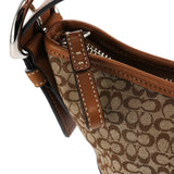 Coach 6351 Borsa a spalla Soho in pelle beige e marrone chiaro