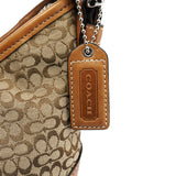 Coach 6351 Borsa a spalla Soho in pelle beige e marrone chiaro