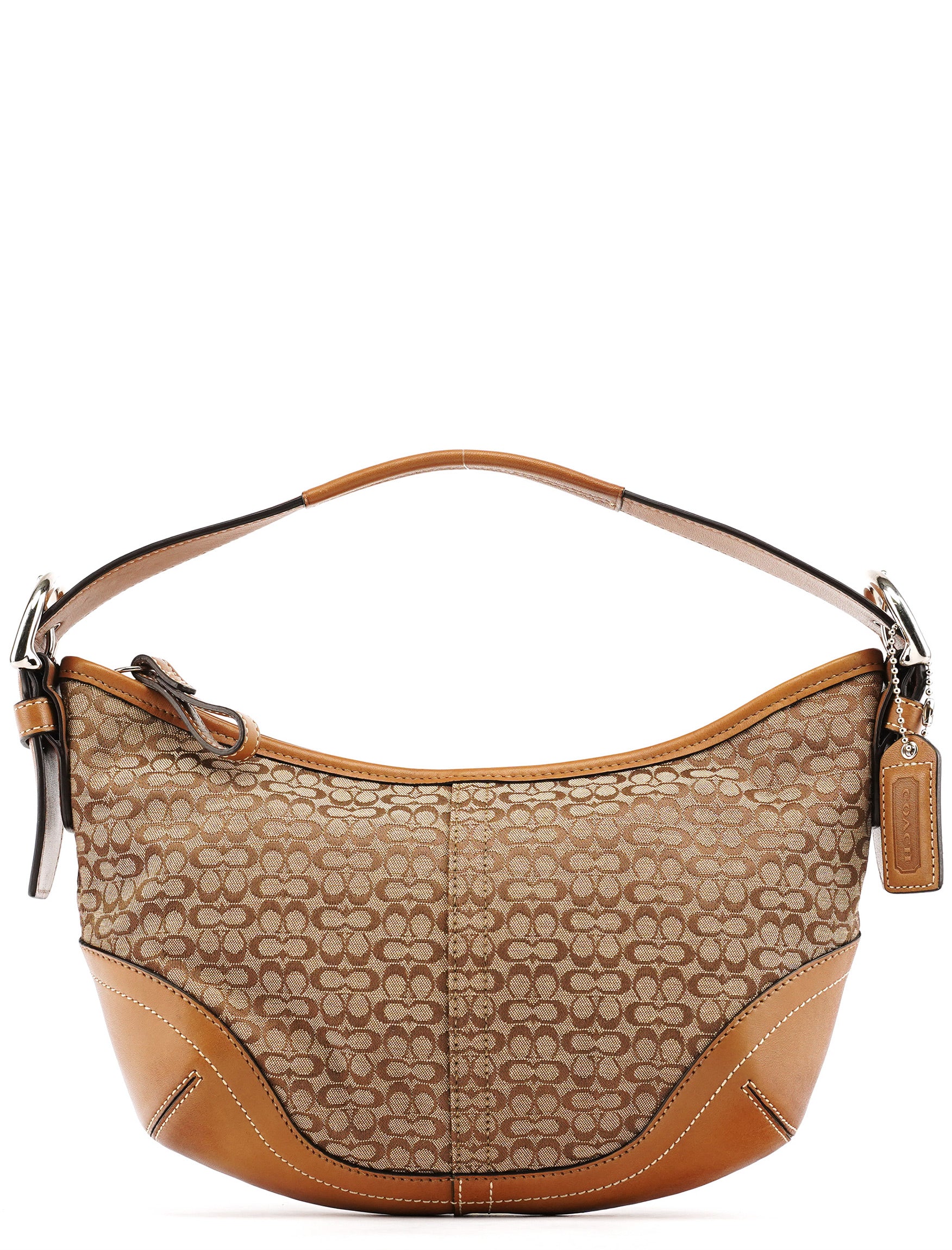 Coach 6351 Borsa a spalla Soho in pelle beige e marrone chiaro