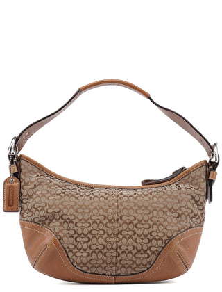 Coach 6351 Beige Signature C Crescent Shoulder Bag