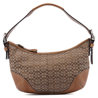 Coach 6351 Beige Signature C Crescent Shoulder Bag