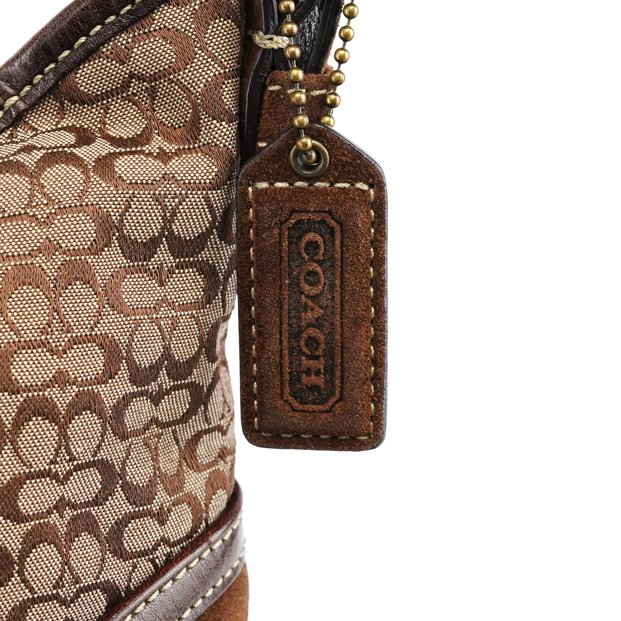 Coach 6351 Brown Signature Canvas Shoulder Bag