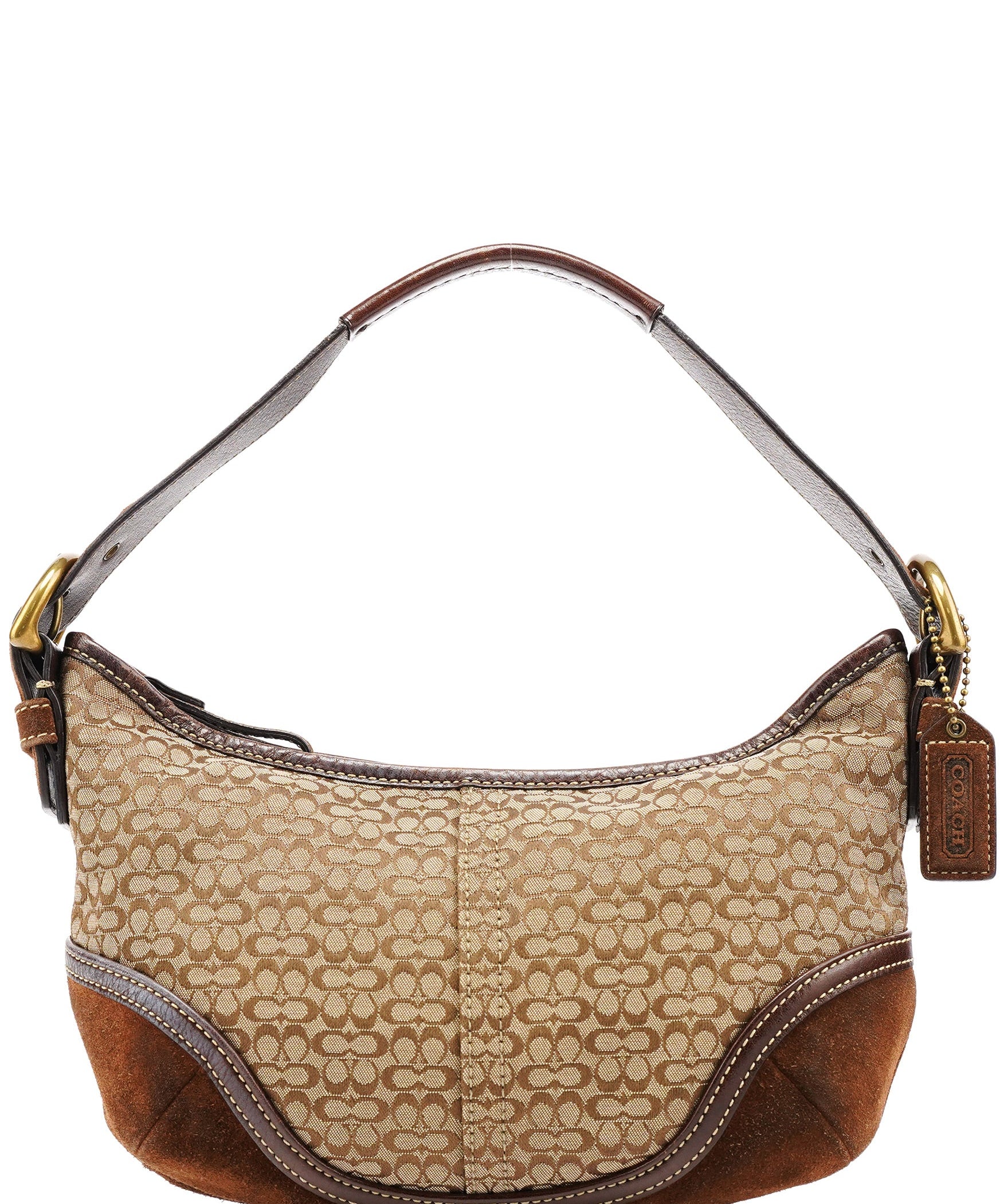 Coach 6351 Brown Signature Canvas Shoulder Bag
